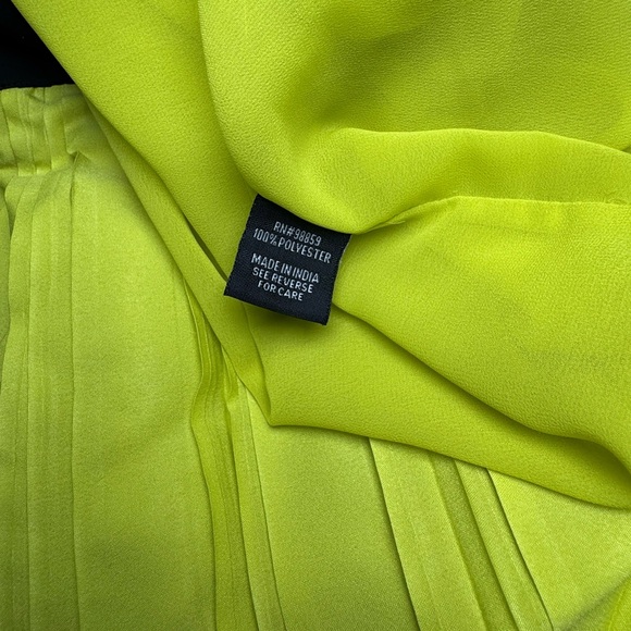 W118 By Walter Baker Lime Green & Black Pleated Skater Skirt Size XS - Picture 6 of 6